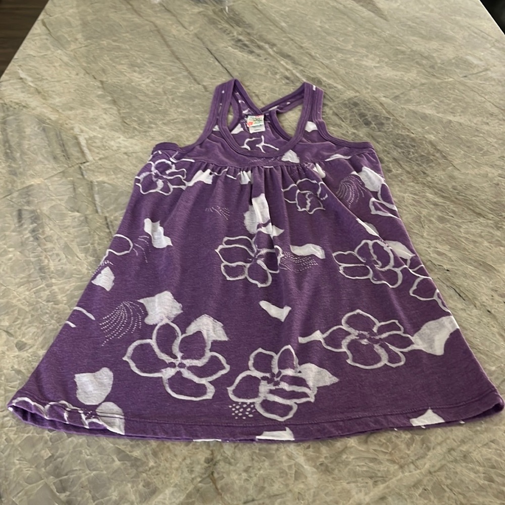 Honolua Wahine Purple Floral Halter Tank Top. Size S